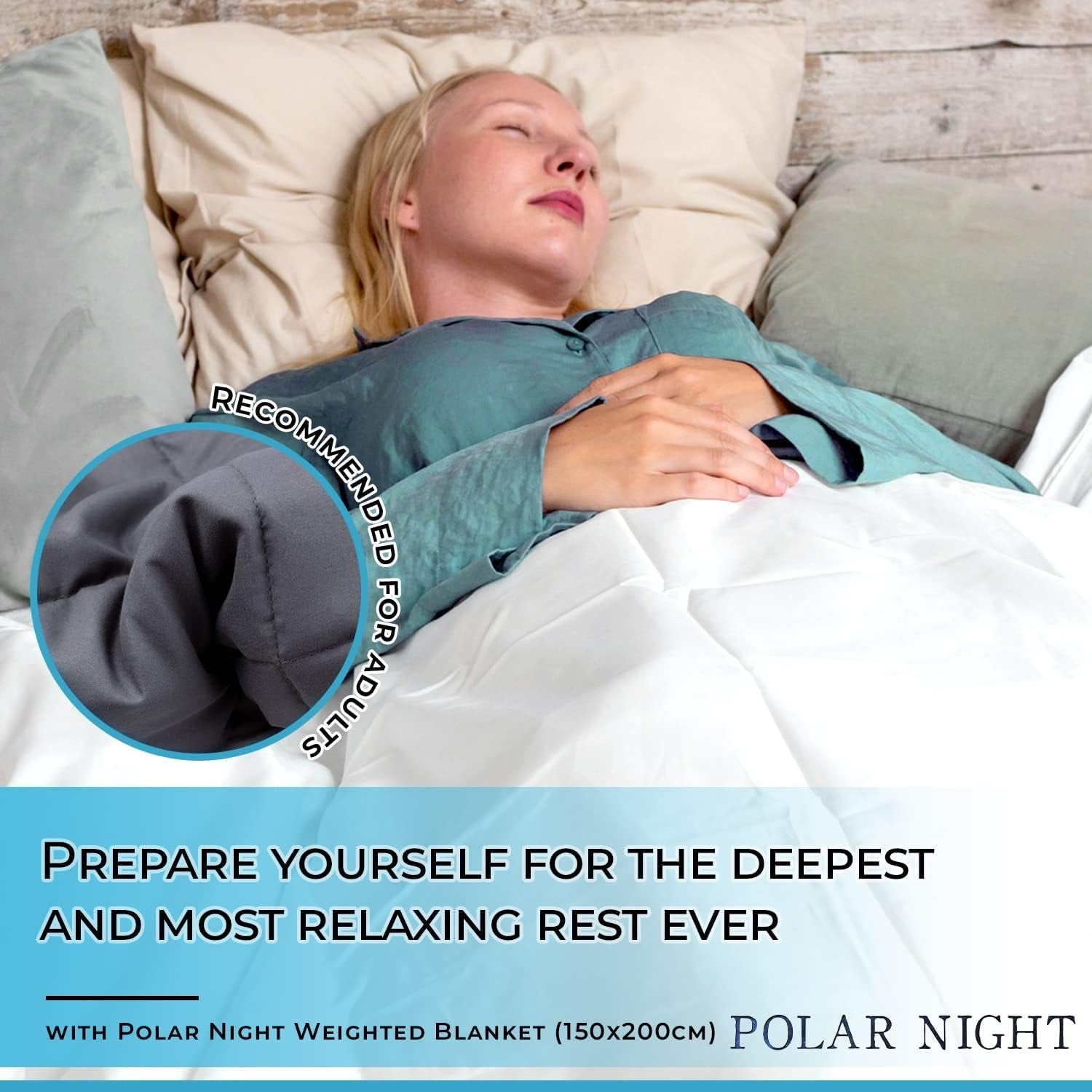 Manta lastrada para adultos Polar Night 150 X 200 Cm, 9 Kg - Manta lastrada para sueño profundo, manta pesada, manta terapéutica fabricada en 100% microfibra, manta relajante Edredón Oeko-Tex® 100 Camas y Mantas Estándar Polar Night