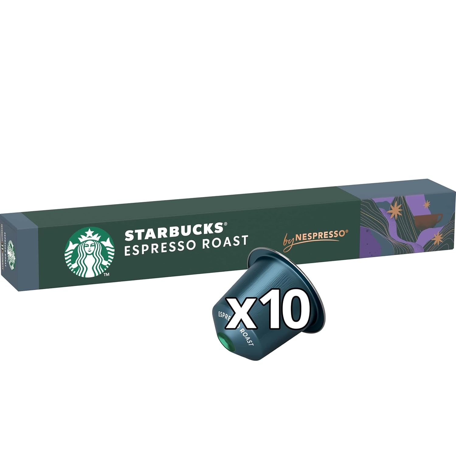 STARBUCKS Espresso Roast by Nespresso, Dunkle Röstung, Kaffeekapseln 10 x 10 (100 Kapseln)