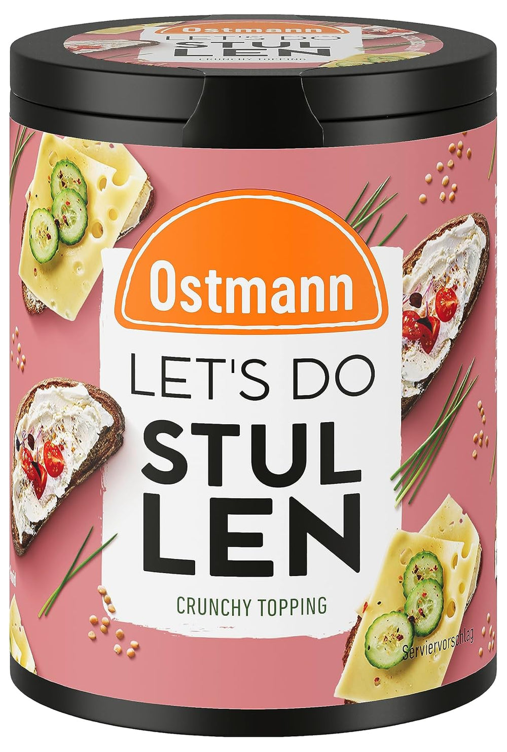 Ostmann Gewürze - Hagamos aguacate | Salsa para aguacate, guacamole o tazones | Cobertura crujiente con galletas, queso crema y sésamo negro | 70 g en barra de reciclaje Metalldose