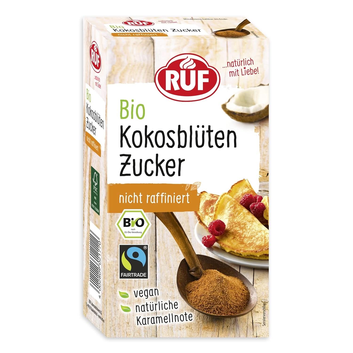 RUF Azúcar de Flor de Coco Bio, edulcorante natural sabor caramelo, 250 gramos Edulcorantes Naty Shop 250 gramos Azúcar de flor de coco