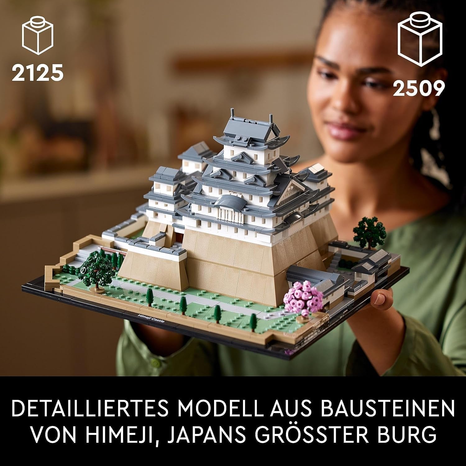 LEGO Architecture Castillo Himeji, kit de modelo para adultos, colección Landmark, set de abanicos de jardinería creativa y cultura japonesa con cerezo en flor, regalo para él y ella 21060 Juegos de construcción Besuche den LEGO-Store