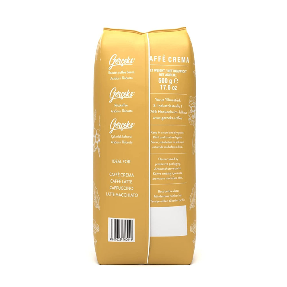 Caffe Crema E Aroma Kaffeebohnen 2kg (4x500g), Barista Kaffee schokoladig und säurearm, Espressobohnen kräftig, Bohnenkaffee mit Arabica und Robusta, feine Crema, ideal für Milchkaffee