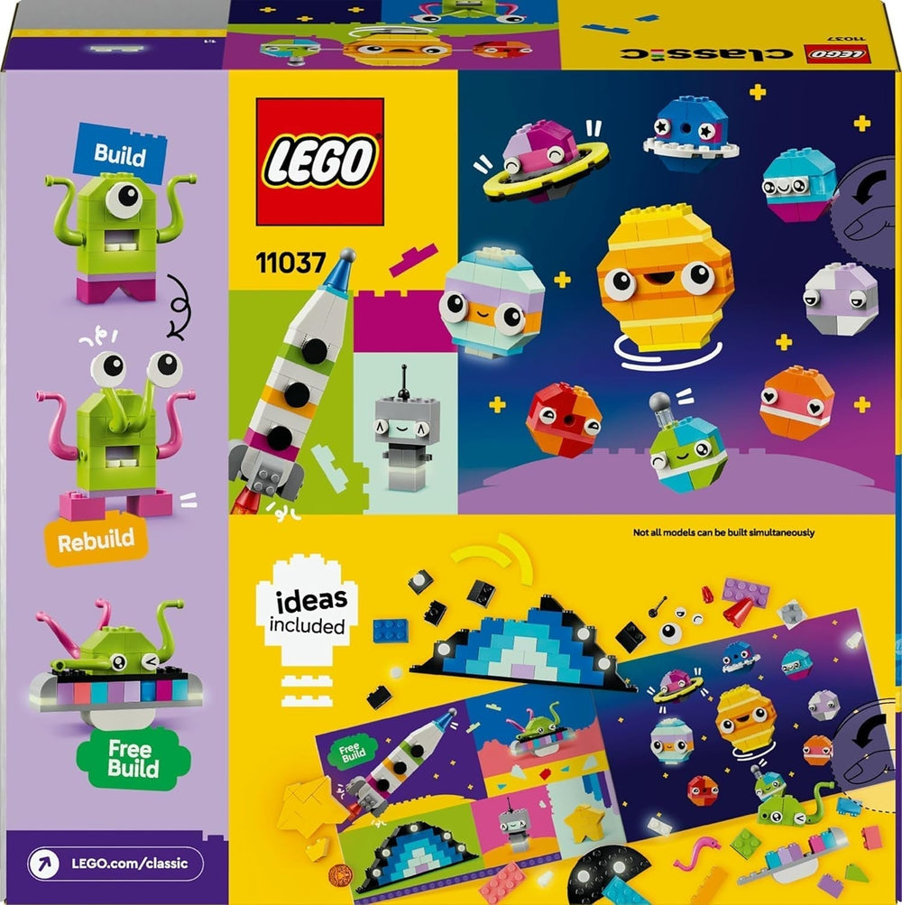 LEGO Classic Creative Space Planets Modelo de construcción del sistema solar para niños Juguete espacial con cohete Nave espacial Planetas y extraterrestres Regalo para niños de 5 años Niños y niñas 11037 Juegos de construcción Beuche den LEGO-Store