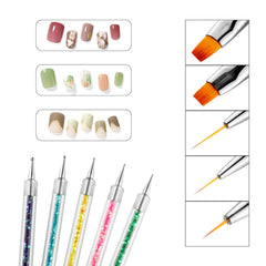 Nagel Art Fineliner Pinsel[5 Stück],Nagel Art Liner Pinsel,Professionel Detail Pinselset,Nagellack Pinsel,Für Nail Art Design Painting Salon,Nageldesign Nagel Fußpflege