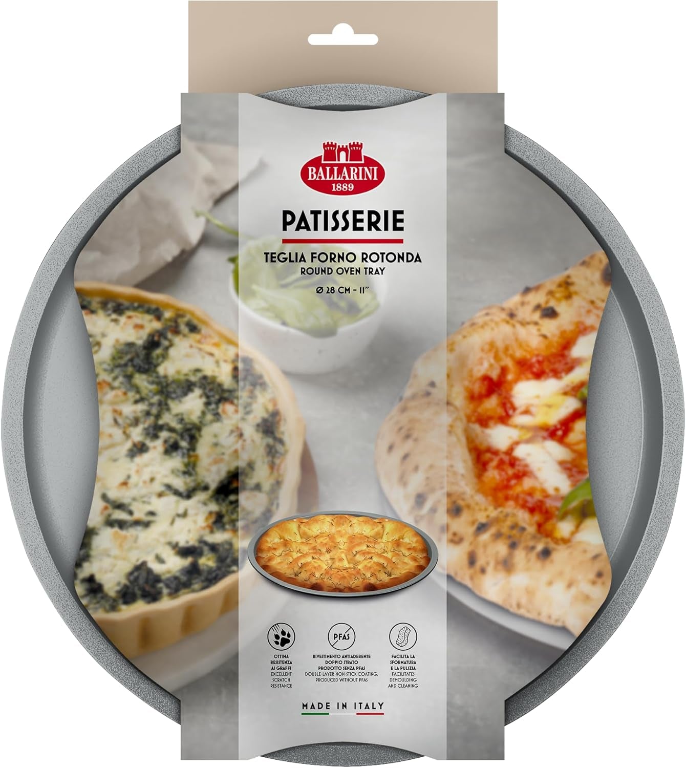 Ballarini, Bandeja de horno, varios modelos Bandejas y moldes para horno Naty Shop Bandeja de horno redonda gris 28 cm