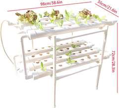 Kit de cultivo hidropónico Sistema de cultivo hidropónico de PVC 2 capas 72 orificios Kit de cultivo de sistema hidropónico Sistemas de cultivo de plantas sin suelo Sistema de cultivo hidropónico sin suelo en agua