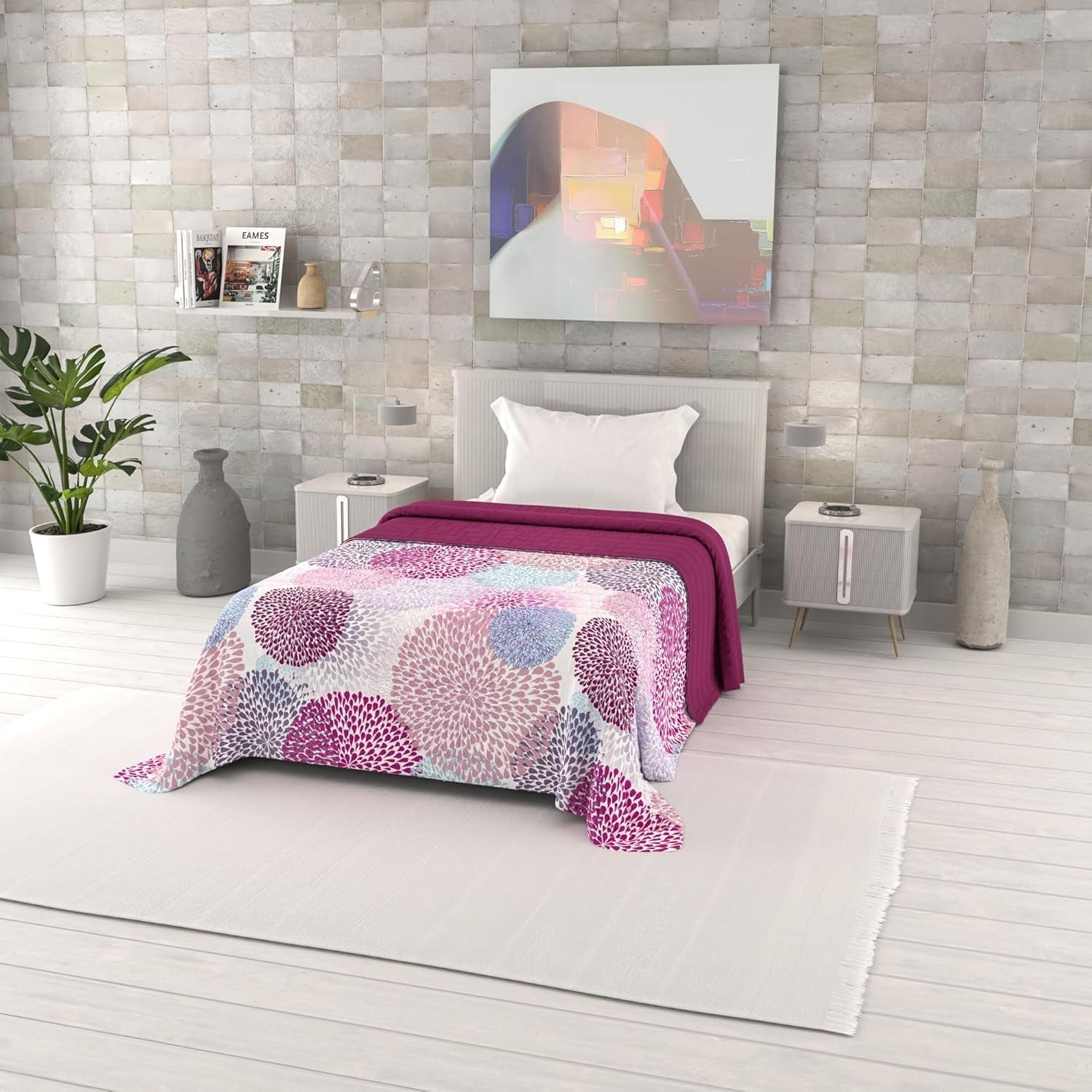 Colcha De Verano Estampada Fantasía, Relleno De Poliéster, Pétalos, 260X270Cm