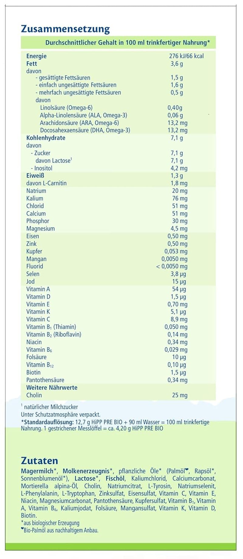 HiPP PRE leche infantil ecológica (4 x 600g), desde el nacimiento, contiene únicamente lactosa como carbohidrato, de la mejor calidad ecológica