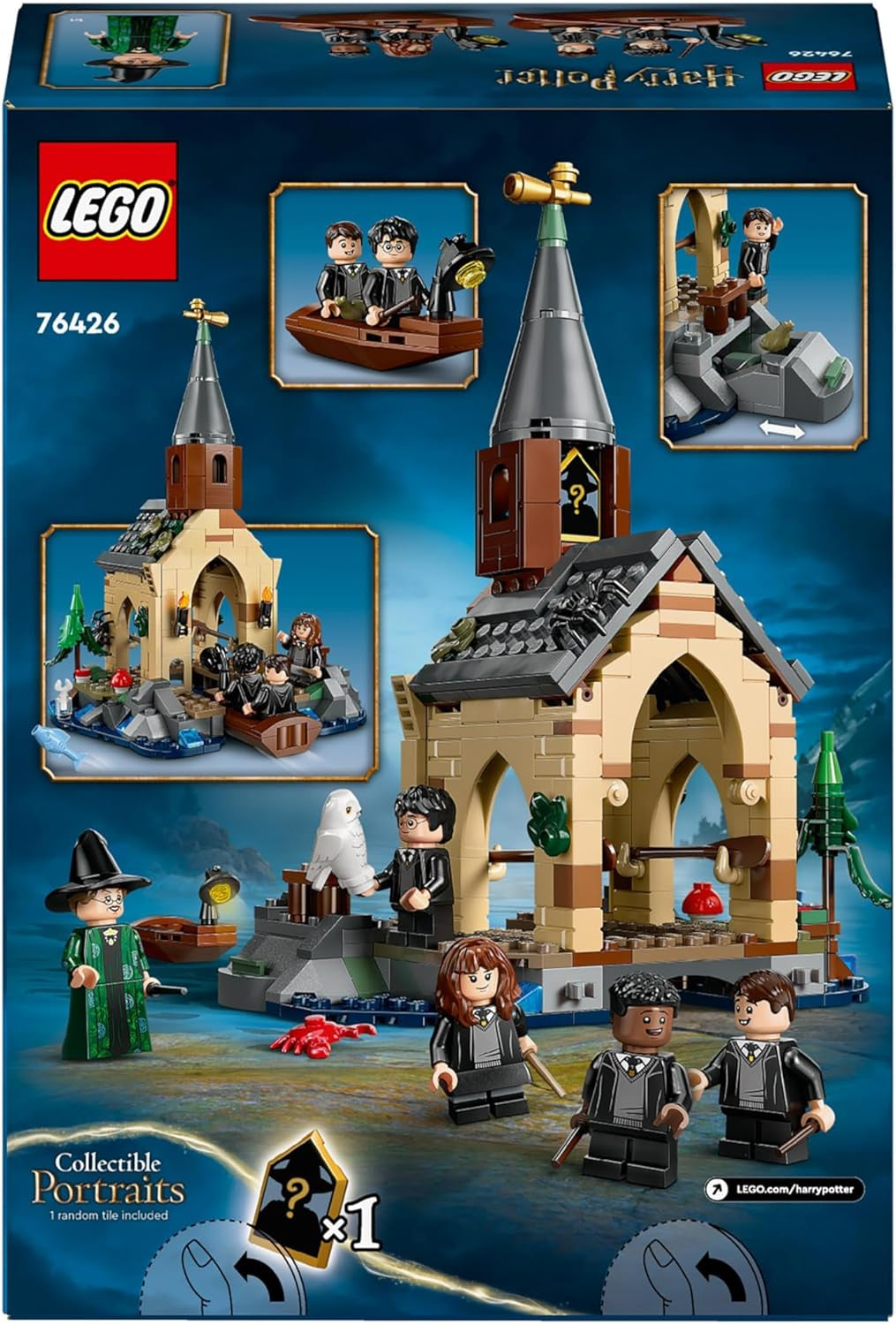LEGO Harry Potter Hogwarts Castle Boathouse Model de jucărie pentru copii, include 2 bărci construibile și 5 mini figurine, cadou pentru fete, băieți și toți fanii de la 8 ani 76426 Seturi de constructie Besuche den LEGO-Store