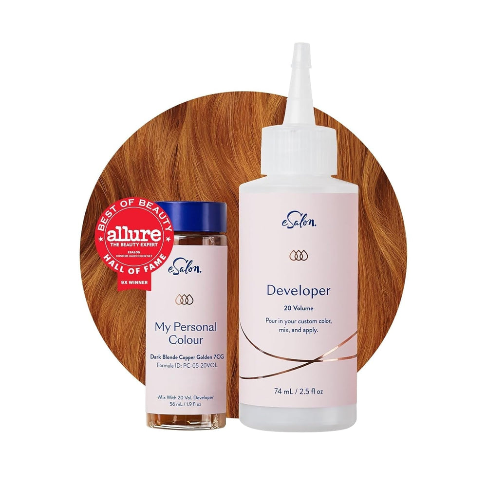 Set colorant permanent pentru păr, 100% acoperire gri, colorare la domiciliu, 0% amoniac vopsele de păr, vopsele de păr multidimensionale, vopsele de păr profesionale Vopsea pentru par Naty Shop Blond închis cupru auriu 7Cg