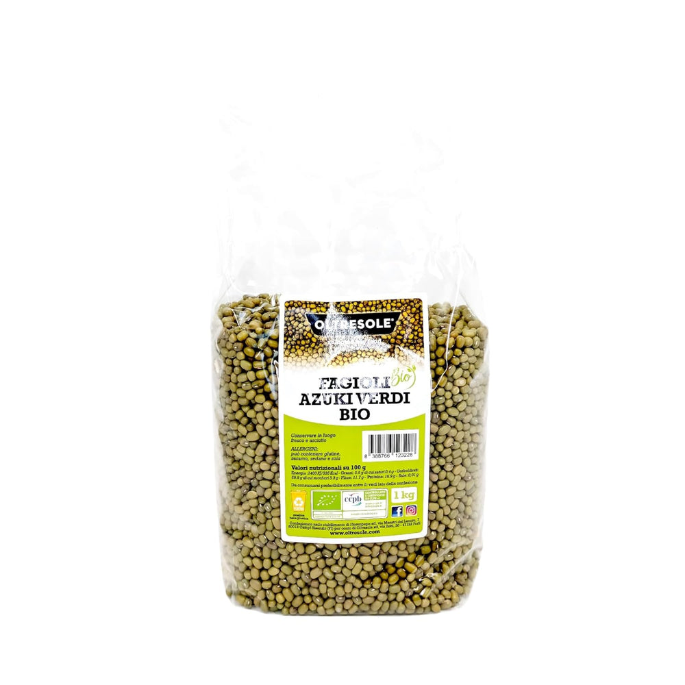 Frijoles Azuki Verdes Ecológicos, 5kg, Legumbres Secas de Cultivos Ecológicos Controlados, Ideales para Sopas, Ensaladas y Recetas Veganas y Vegetarianas, Pack Económico