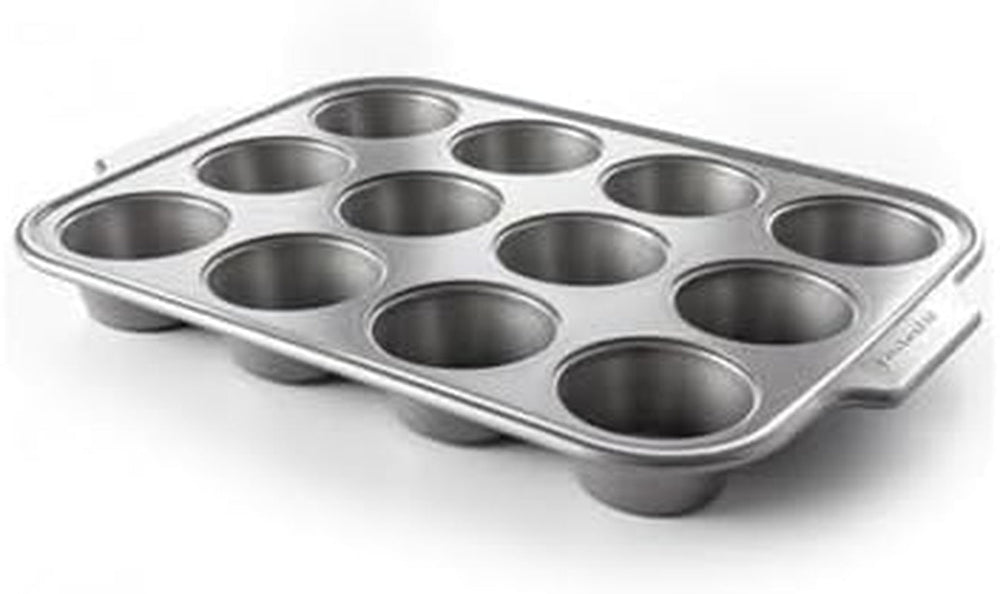 Utensilios para hornear de acero aluminizado Kitchenaid Bandeja para muffins Antiadherente Apto para horno Apto para lavavajillas Gris Naty Shop Bandejas y moldes para hornear