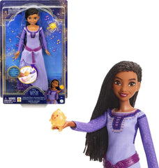 Mattel Disney Wish singende Asha of Rosas Modepuppe & Star Figur, beweglich mit abnehmbarem Outfit, canta "This Wish" en inglés