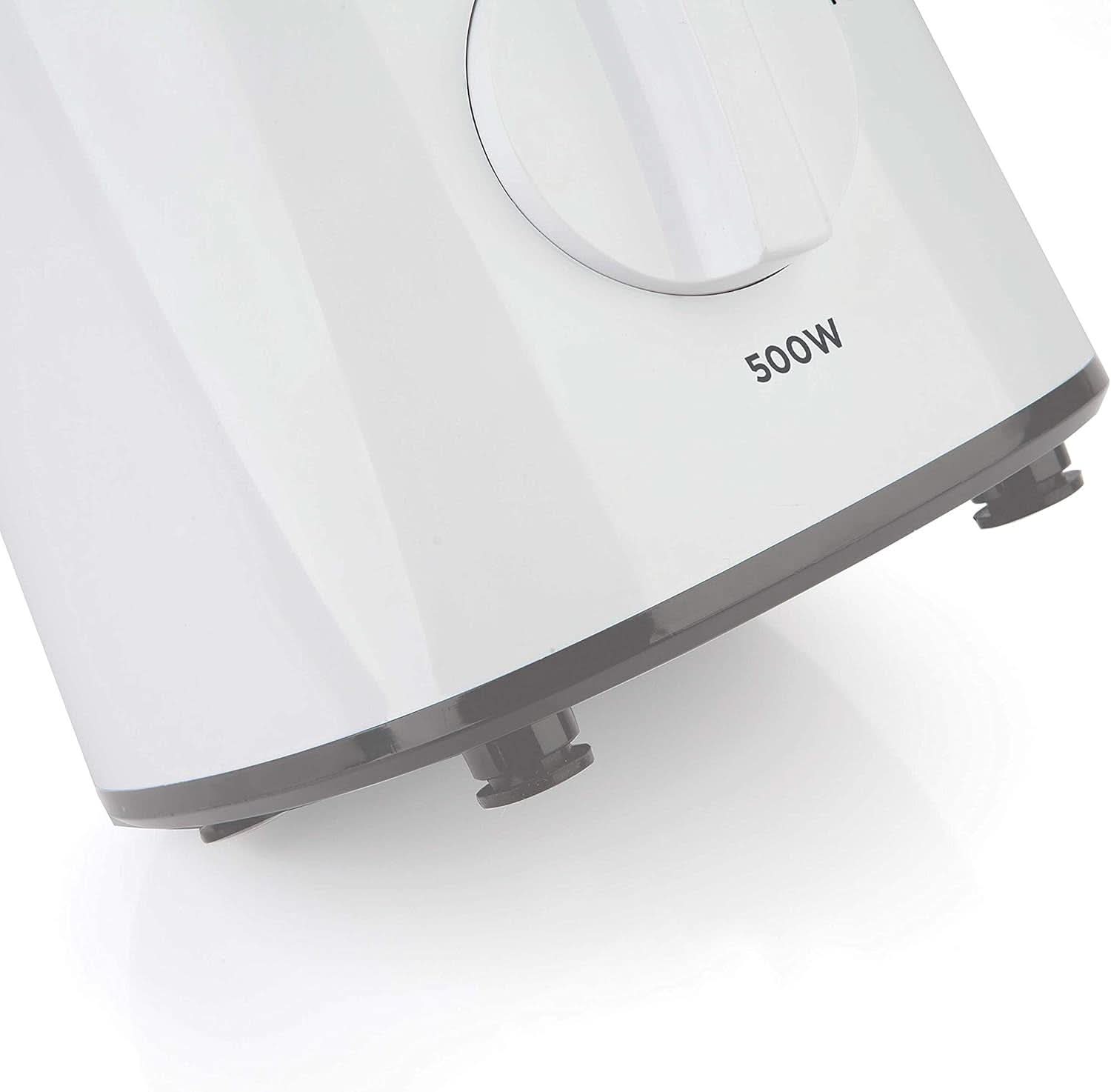 BLACK+DECKER Batidora de pie | 500W | 2 velocidades | Función de pulso | Glaskrug | 1,5 litros | Edelstahlmesser Mit 4 Klingen | Herausnehmbar Und Leicht Zu Reinigen | Cocina Weiß Und Grau Tienda Naty