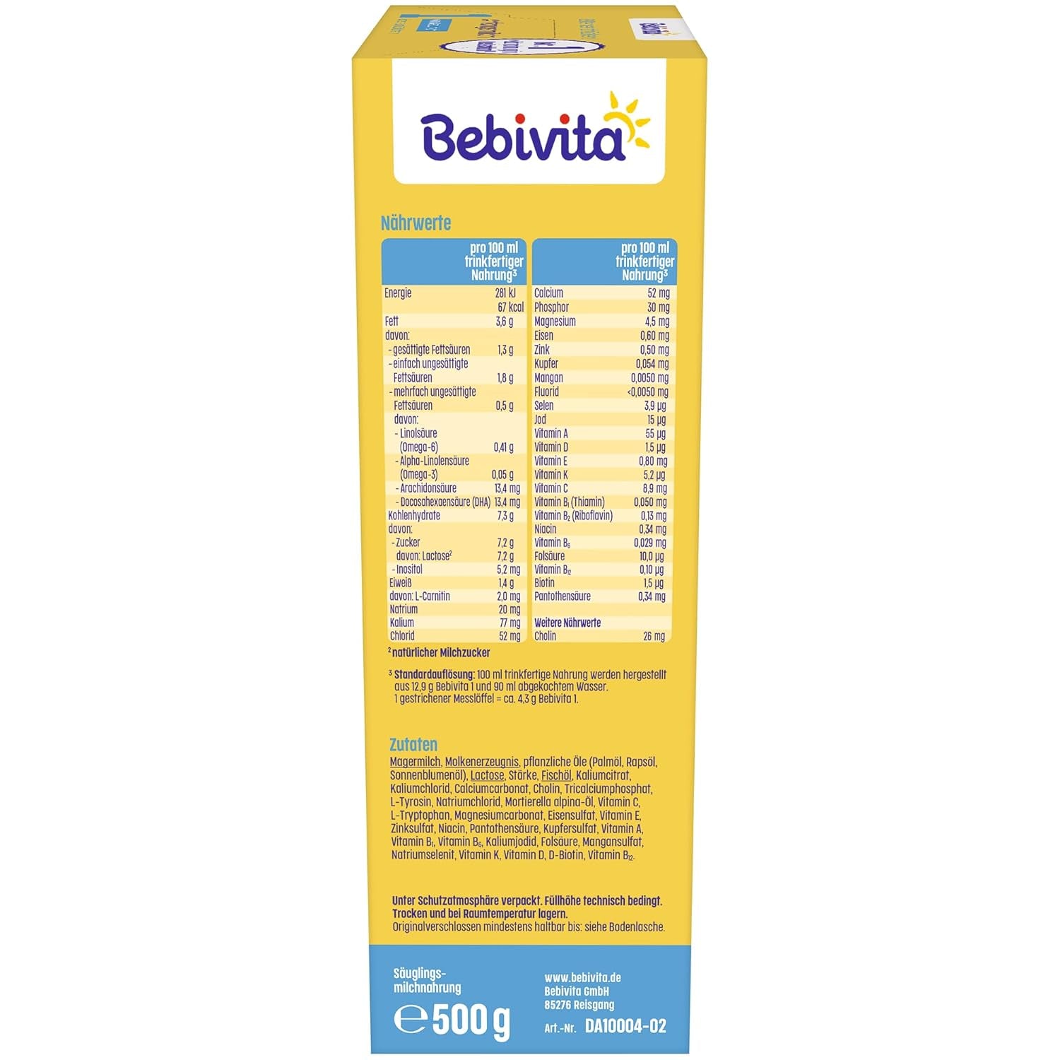 1 Leche de fórmula en polvo para lactantes, desde el nacimiento, (5 x 500 g)