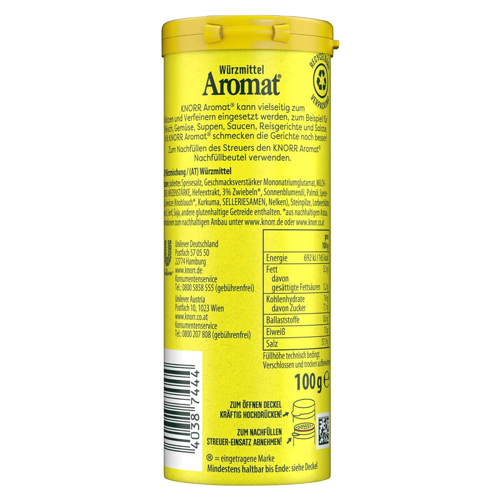 Knorr Würzmischung Universal Aromat für schnelle Gerichte zum Condimento y condimento de carnes, verduras, salsas y más 100 g
