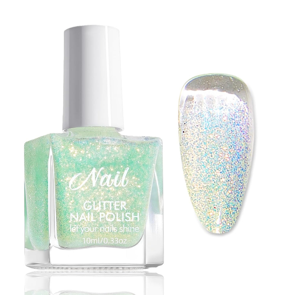 Esmalte de uñas con purpurina rosa – Esmalte de uñas a base de agua no tóxico para mujeres – Esmalte de uñas de secado rápido – Esmalte de uñas con purpurina reflectante para arte de uñas DIY en casa (rosa transparente, 0.3 fl oz)