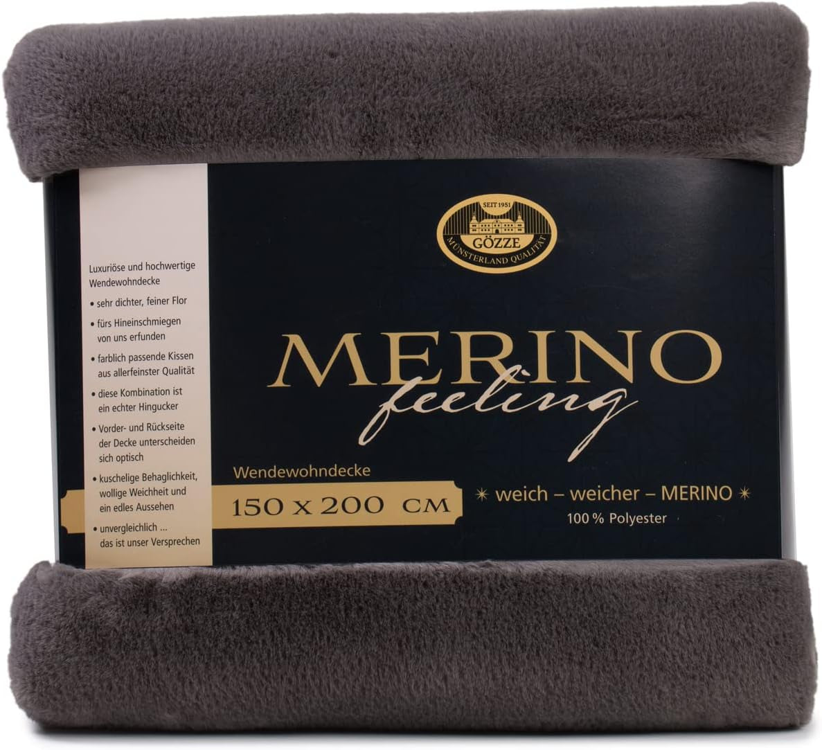 Gözze - manta cómoda, reversible, alta densidad 600 g/m², 150 x 200 cm - camas y mantas verde oscuro besuche den gözze-store antracita 150 x 200 cm