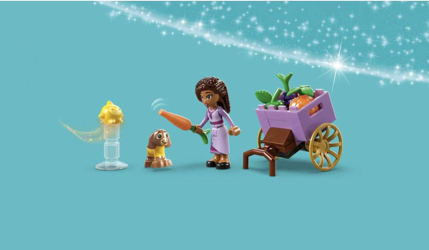 LEGO 43223 Disney Wish Asha en la ciudad de Rosas, Set de Película Wish con Mercado, Mini Muñeca Asha, Valentino como Cabra de Juguete y Figuras de Estrella, Regalo para Niños de 6 Años, Sets de Construcción para Niñas y Niños Besuche den LEGO-Store