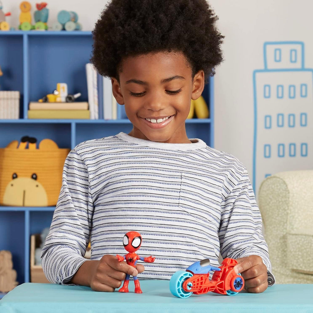 SPIDEY y SUS AMAZING FRIENDS Figura de Moto Spidey de Marvel, Juguete para niños y niñas de 3 años en adelante Figuras de acción Naty Shop