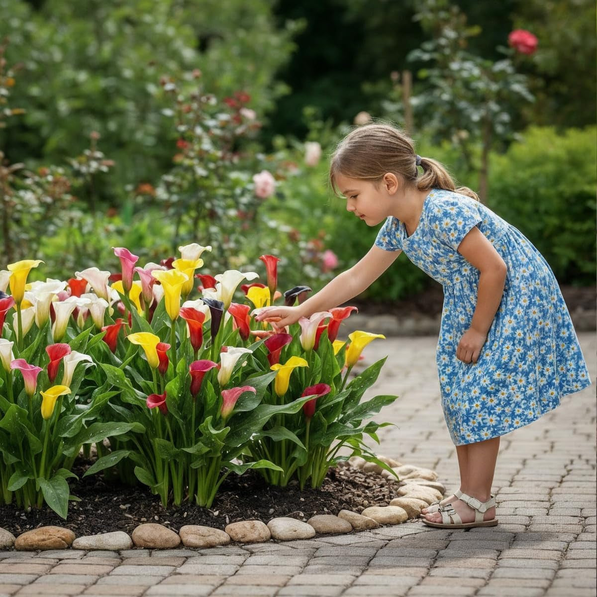Calla Lilien Zwiebeln Winterhart Mehrjährig - Zantedeschia - 10 große Blumenzwiebeln, 5 Sorten Mix - Echte Pflanzen aus Holland - für Garten und Topf (große Knollen, kein Samen und nicht künstlich)