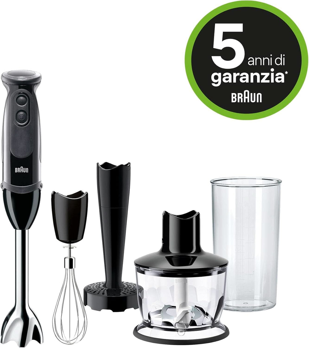 Braun Household Multiquick 5 MQ 5237 BK Batidora amasadora 0,5 L Batidora amasadora Schwarz 1000 W Cocina Naty Shop