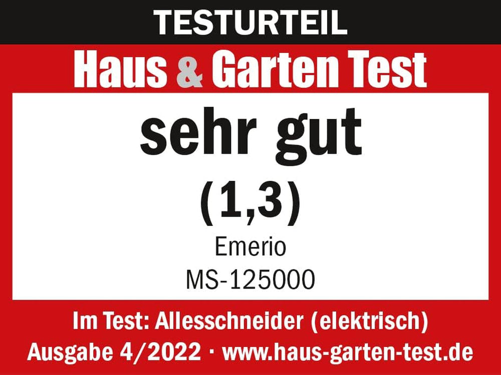 Emerio Cortadora Multiusos "Made in EU" MS-125000, cuchilla de acero inoxidable fabricada en Alemania, regulable 0-17 mm, 100 W Ralladora y Rebanadora Naty Shop