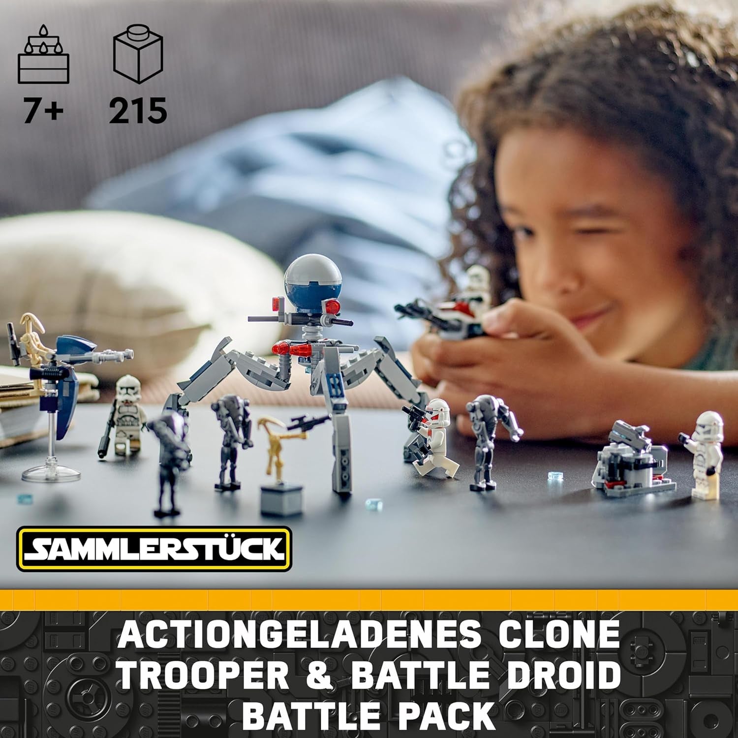 LEGO Star Wars 75372 Paquete de Batalla de Soldado Clon y Droide de Batalla, Incl. 4 minifiguras, 5 droides y una moto deslizadora con tirador - Juguete de construcción para niños y niñas a partir de 7 años Juegos de construcción Besuche den LEGO-Store