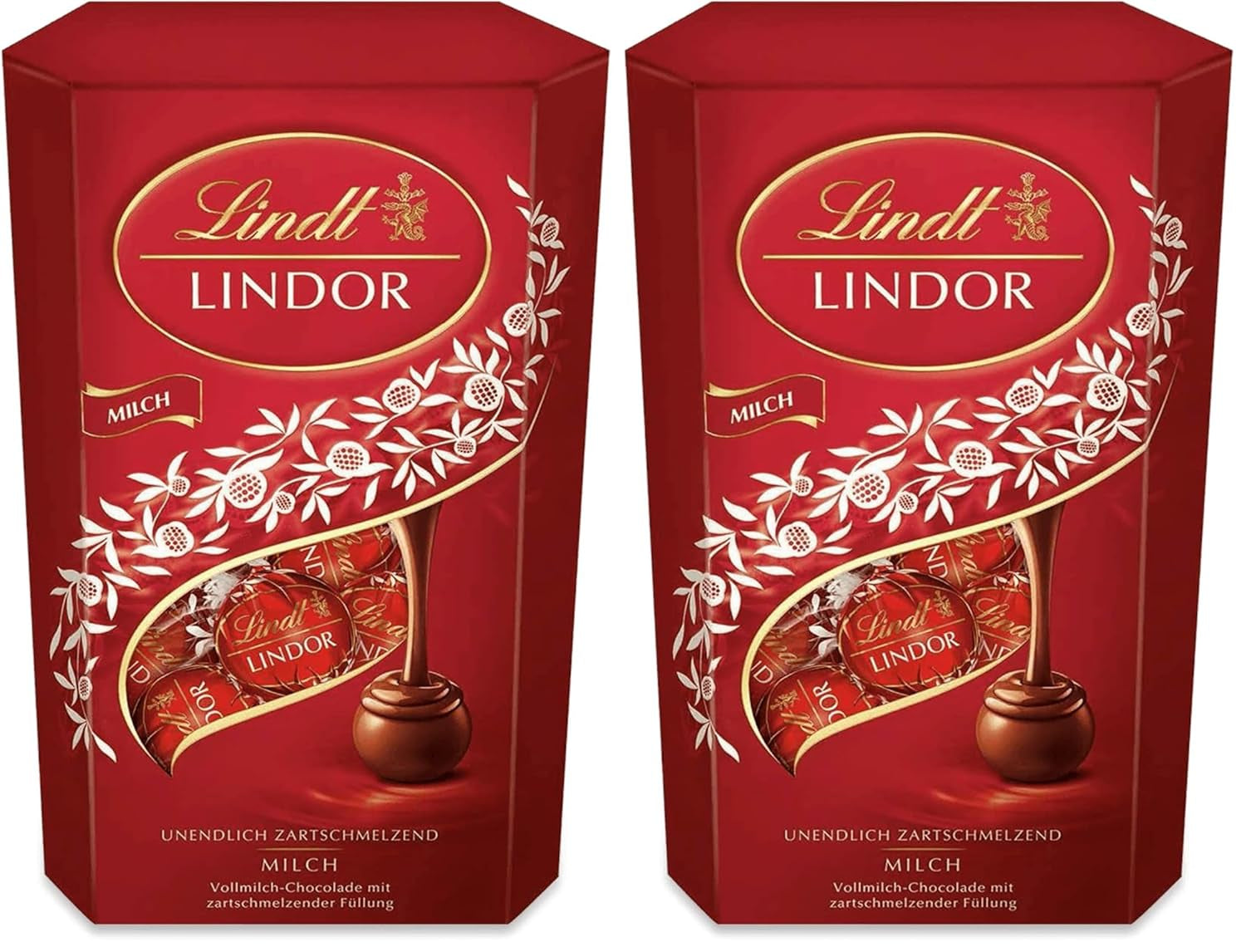 Chocolate Lindt | Cono chocolate con leche LINDOR | 500g | 38 bolas de chocolate con leche con relleno que se deshace en la boca | regalo de chocolate