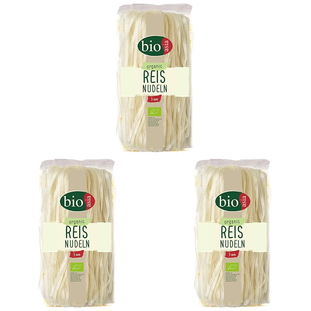 BIOASIA Fideos de Arroz Orgánicos, Fideos Asiáticos de Harina de Arroz 100% Orgánico, Sin Gluten y Veganos, 1 x 200g