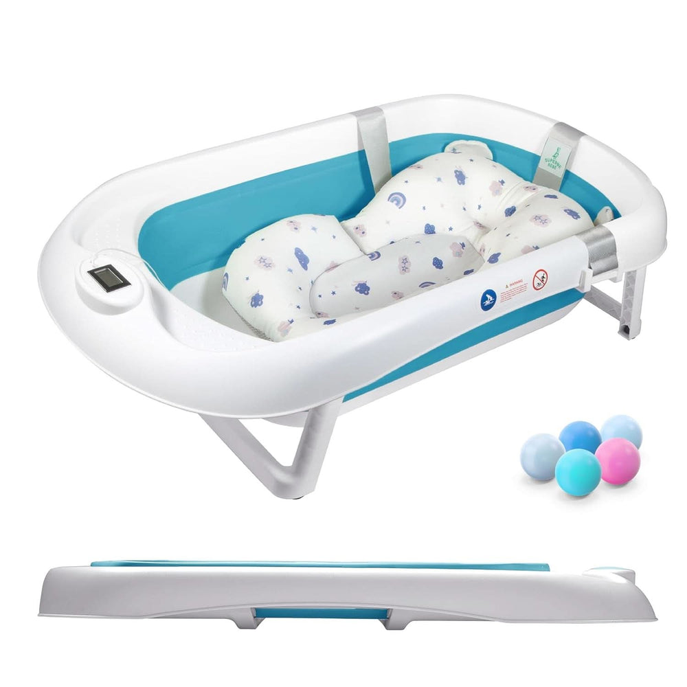 Bañera plegable para bebés con almohada de baño y termómetro integrado Madre e Hijo Naty Shop