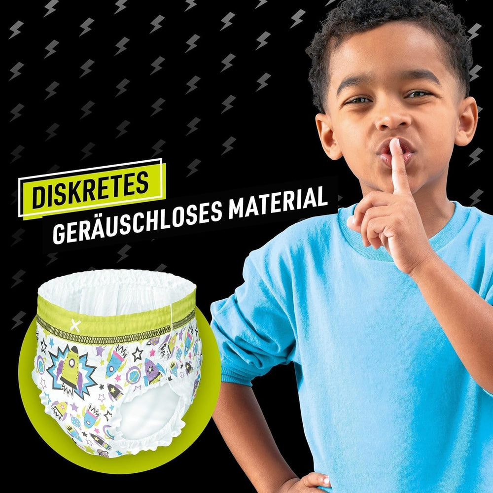 Pantalones de pijama de nave espacial, 9 pantalones de noche absorbentes, 8 años, 27 kg-43 kg, protección contra fugas durante toda la noche