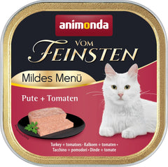 animonda vom Feinsten Mild Menu Mild Variety (32 x 100g), hrană umedă pentru pisici fără cereale, fără zahăr, hrană ușor digerabilă cu carne de curcan