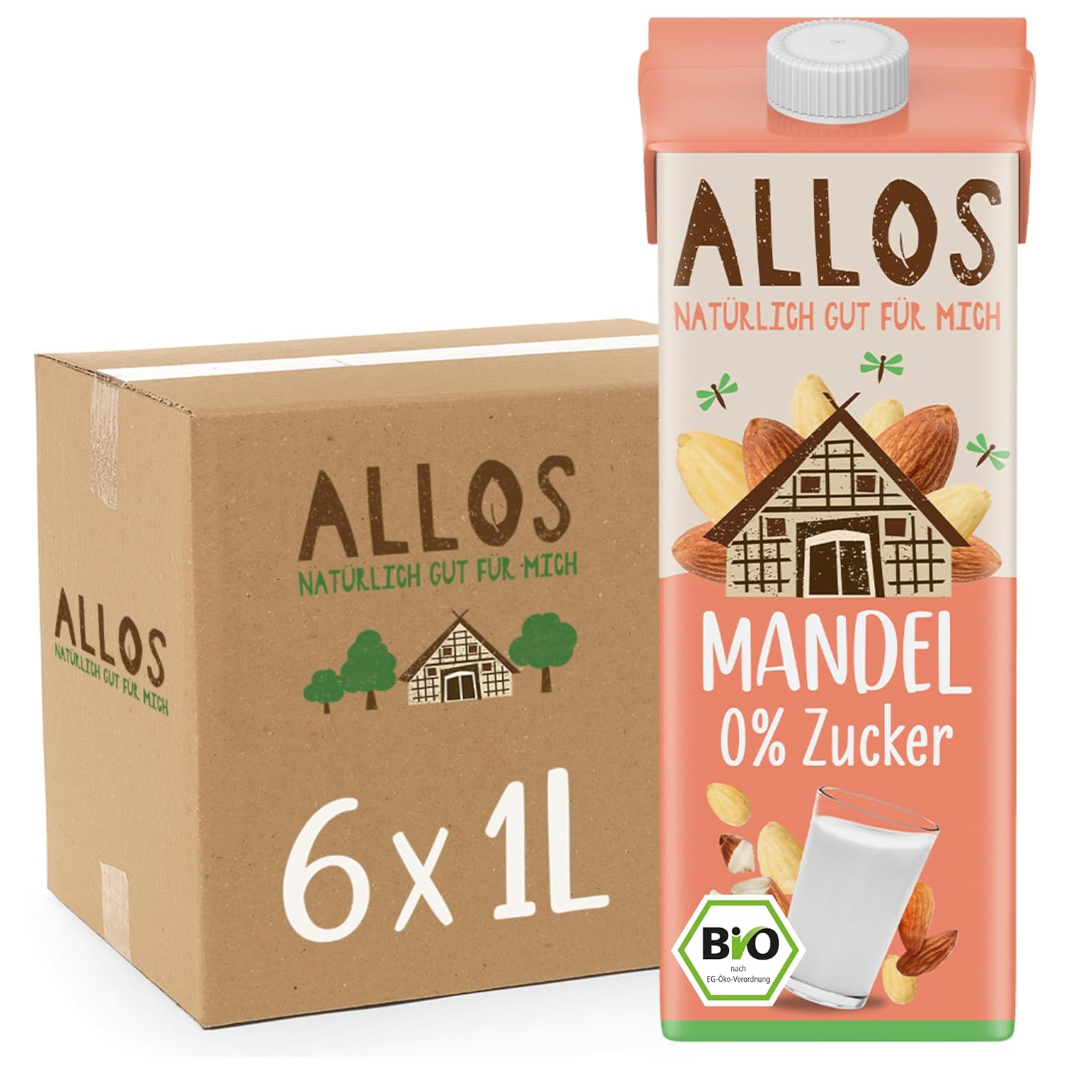 Allos Mandeldrink Sin Azúcar Mandel Natur Vegano Lactosa 1L