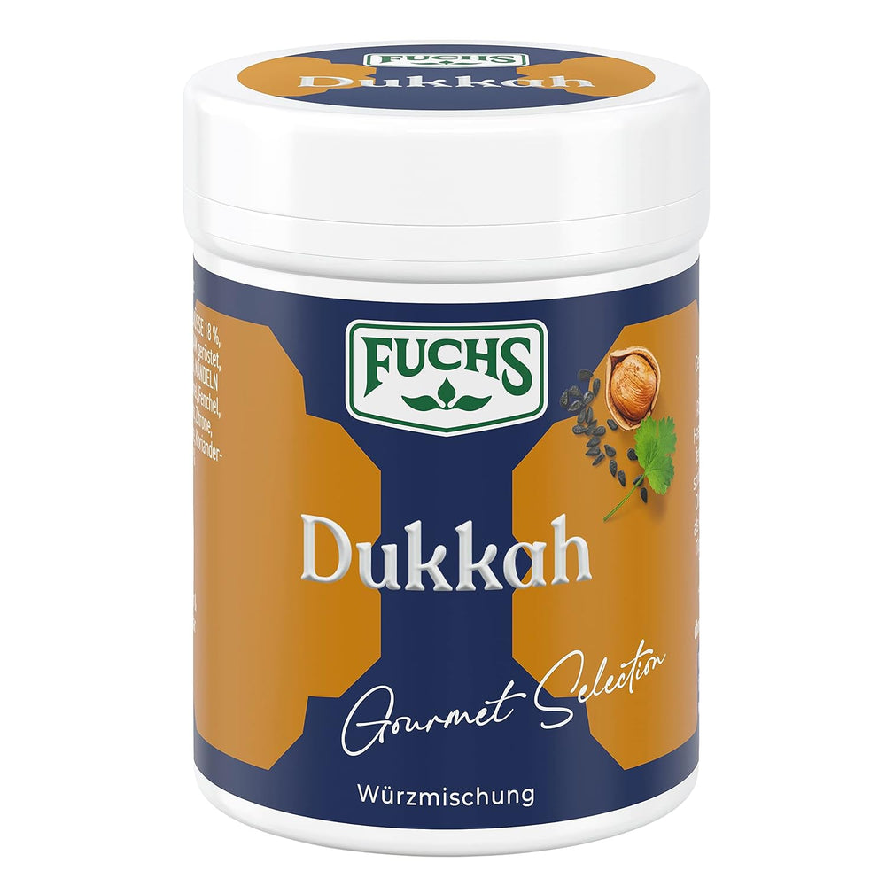 Fuchs Gewürze Gourmet Selection Naher Osten-Afrika – Dukkah Gewürzmischung, nachfüllbarer Gewürz Mix, zum Verfeinern von Fisch und Lamm, vegano, 50 g