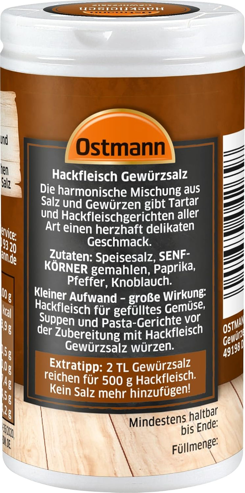 Ostmann Gewürze - Hackfleisch Gewürzsalz | Gewürz für Hackfleisch, Buletten oder Cevapcici | 60 g en estreudosis