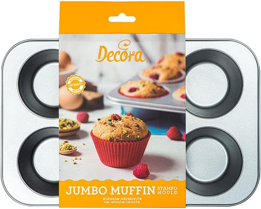 Bandeja 6 Muffins Jumbo Ø 9 Cm - 34 X 22 X 4,5 cm Moldes y bandejas para hornear Naty Shop