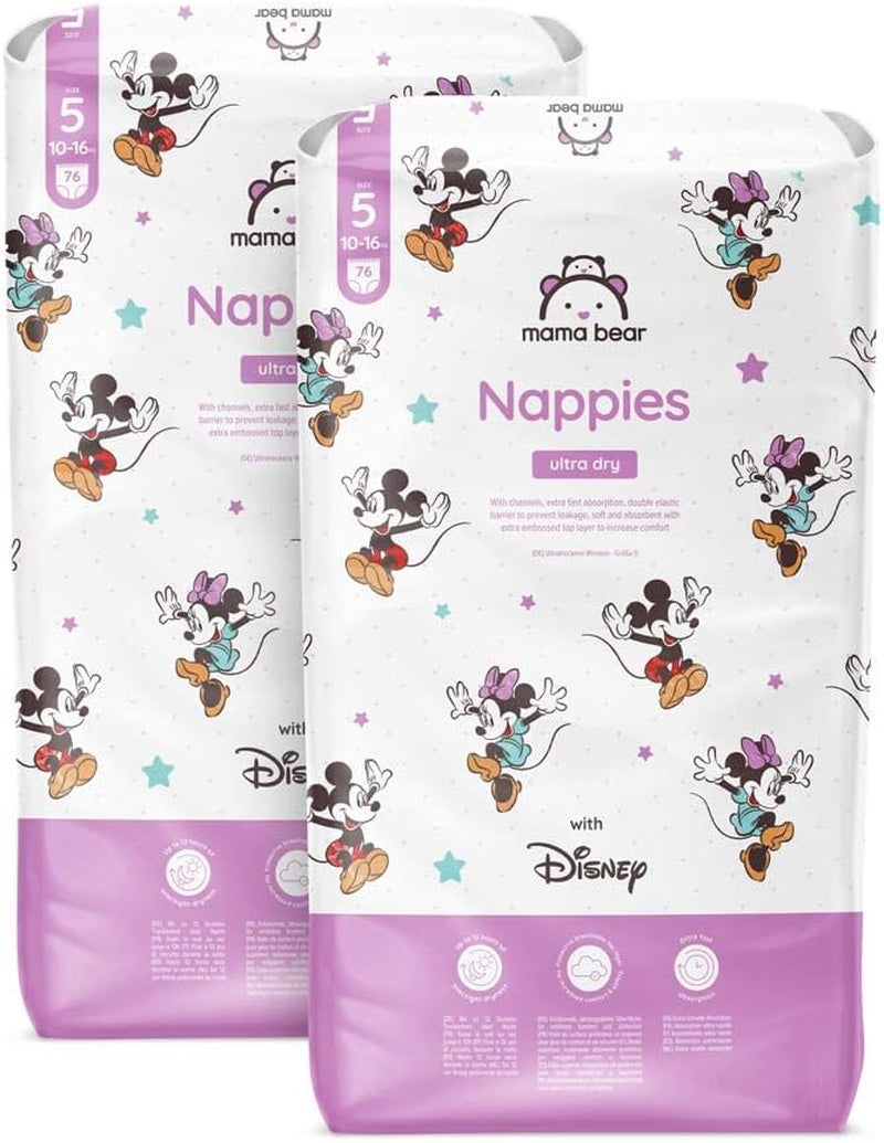 Marca Amazon: Mama Bear Disney Pañales ultra secos, tamaño 3 (4-9 kg) - Caja mensual, blanco, 172 unidades (2 paquetes de 86)
