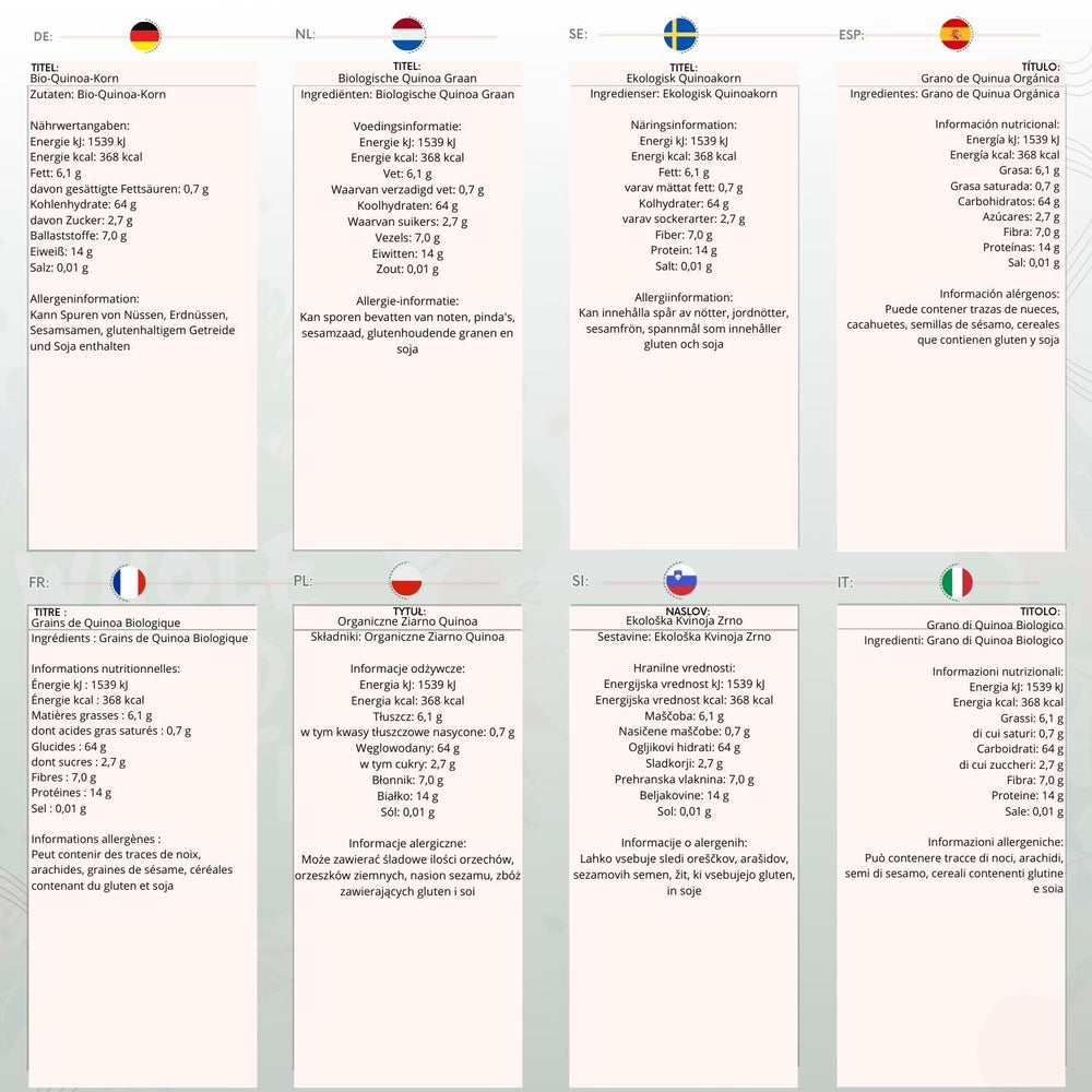 Granos de quinua orgánicos Wholefood Earth – 2 kg | Crueles | Sin OGM | Vegano | Rico en fibra | Certificado orgánico