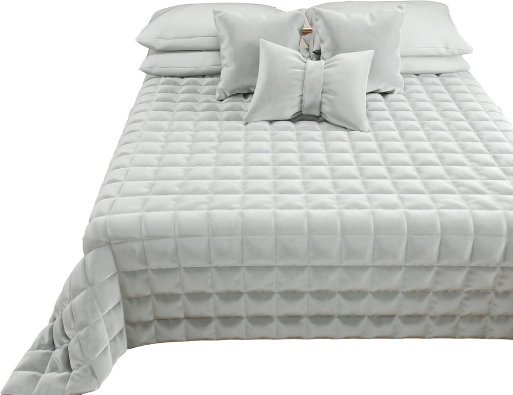 PETTI Artigiani Italiani - Funda cama individual, funda doble cara, funda de muelles, azul medianoche, blanco, 100% Made in Italy Edredones y edredones Naty Shop Gris Cama 140 (240X260 Cm)