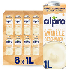 Alpro Leche De Soja Vainilla 8x1L - Vegana Y Rica En Calcio