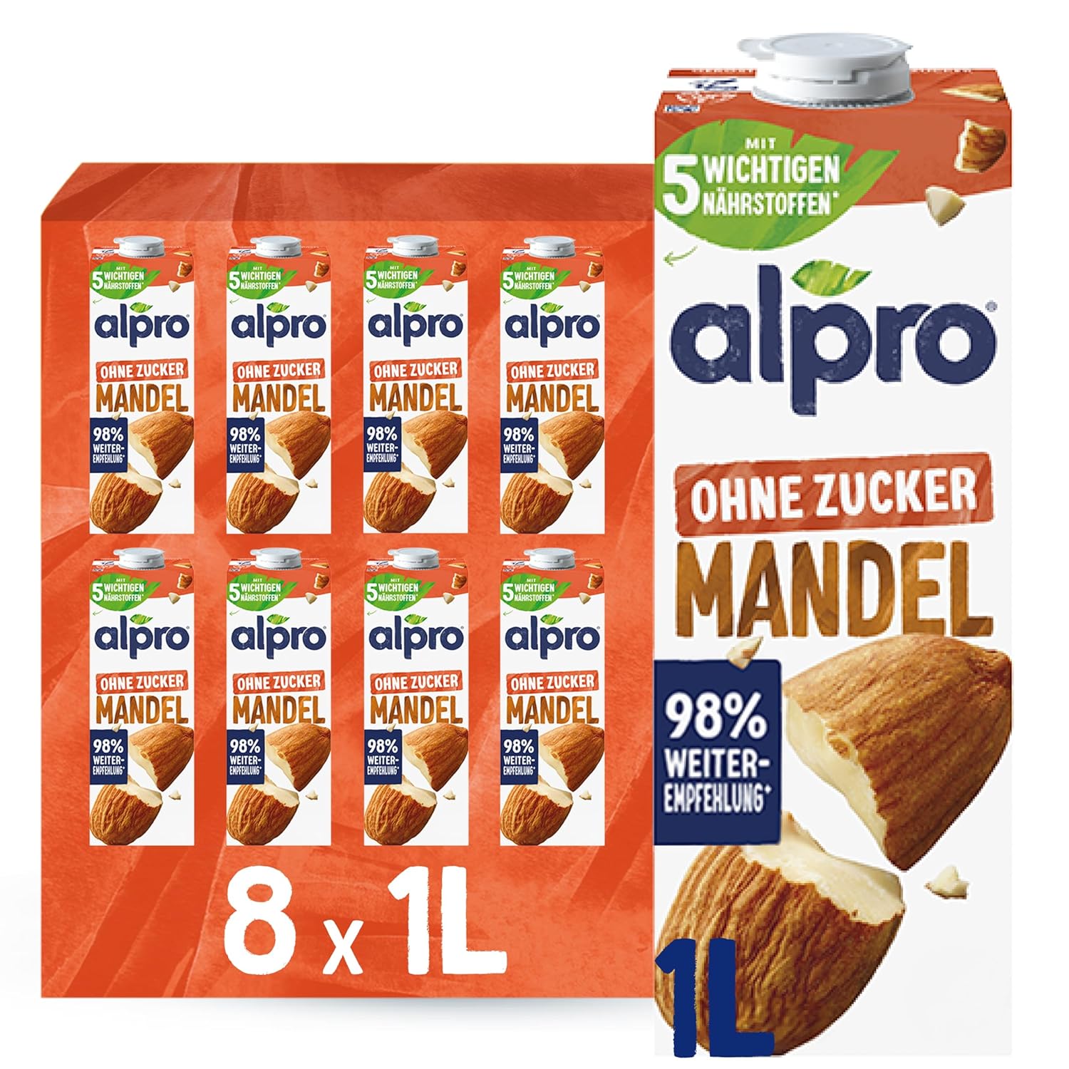 Alpro Mandeldrink Sin Azúcar - Fuente De Calcio Y Vitaminas