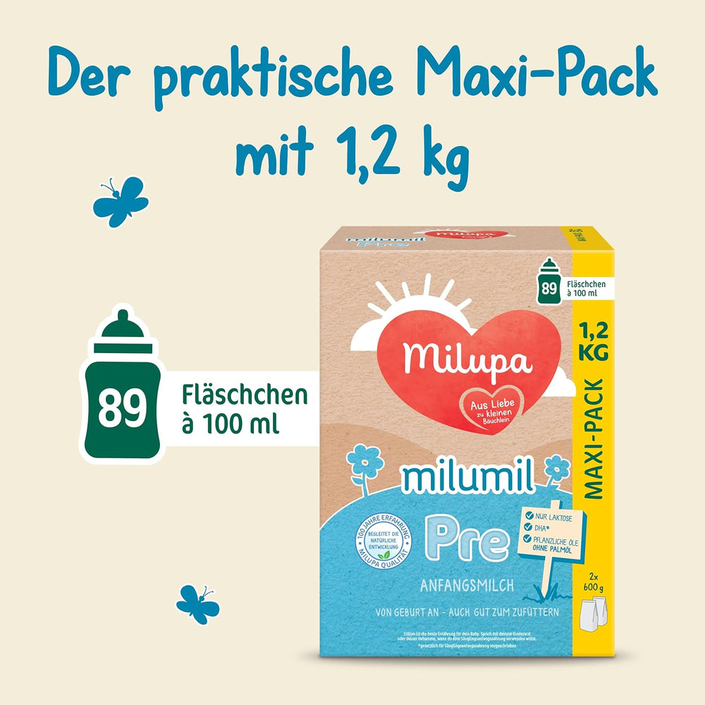 Milupa Milumil Pre, Leche en polvo para bebés - Con nutrientes importantes y sin aceite de palma - 800 g Naty Shop