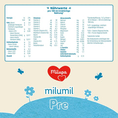 Milupa Milumil Pre, Leche en polvo para bebés - Con nutrientes importantes y sin aceite de palma - 800 g Naty Shop