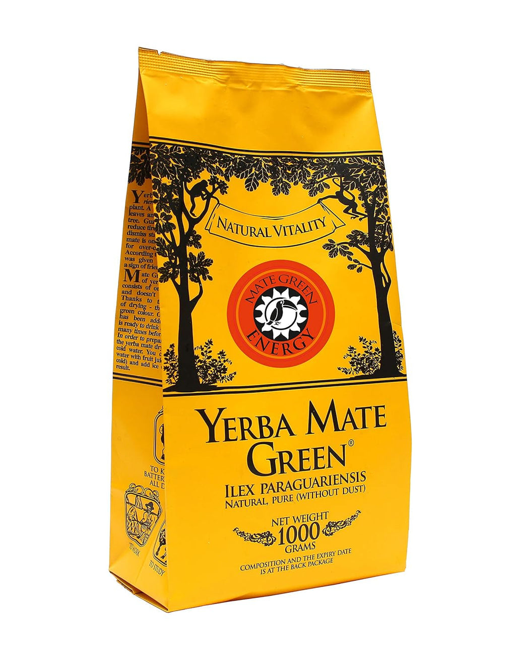 Yerba  „Mas Energia Guarana” 1 kg – Ceai Mate brazilian cu guarana și mentă | Ceai Yerba Mate fructat | Energie naturală fără aditivi artificiali | Vegan