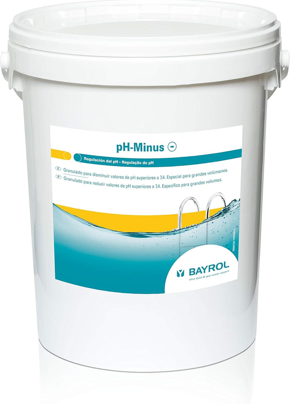BAYROL e-pH-Minus granulado 6 kg - reduce rápida y eficazmente los niveles excesivamente altos de pH en piscinas - fácil dosificación directamente en el agua - incluye vaso dosificador - reductor de pH - ajuste de pH para piscinas