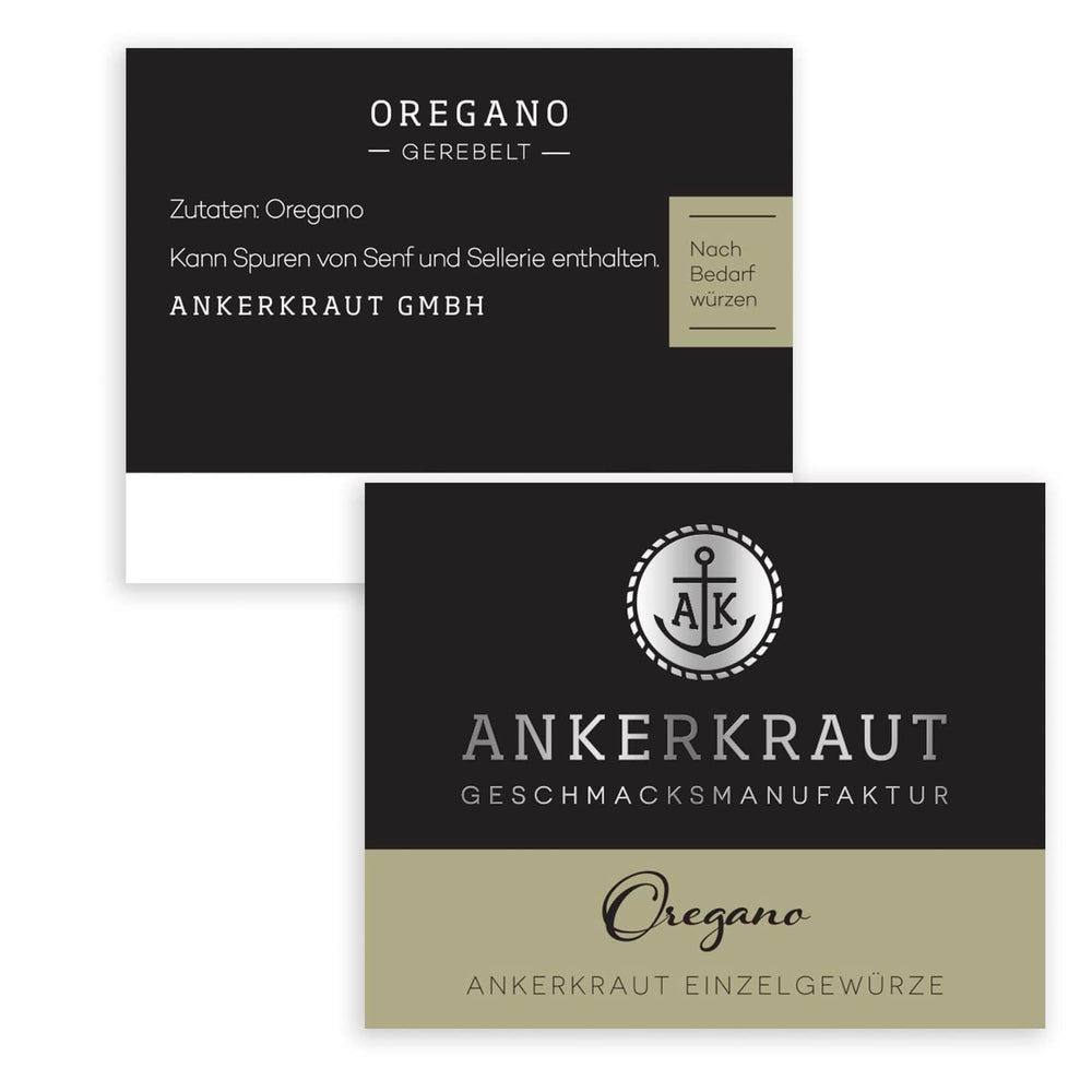 Ankerkraut Oregano Gewürz, gerebelt seco, perfecto para pizza, sopa, tomate y pescado, Kräuter zum Würzen, mediterranean Küche für zu Hause, Lecker Kochen, 20g im Korkenglas