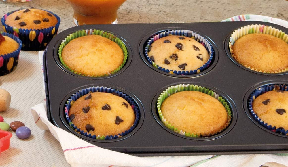, Forma 6 muffins 18,5x27cm, negro Moldes y bandejas para hornear Naty Shop