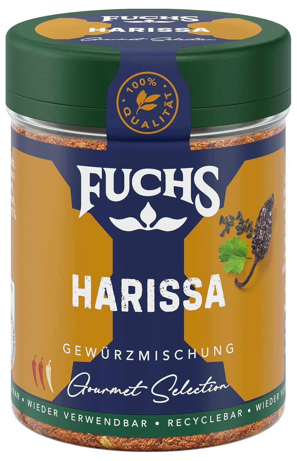 Fuchs Spices Gourmet Selection Medio Oriente/África - Mezcla de Especias para Cuscús y Bulgur Mezcla de Especias Recargable para Condimentar Platos de Bulgur Vegano 55g