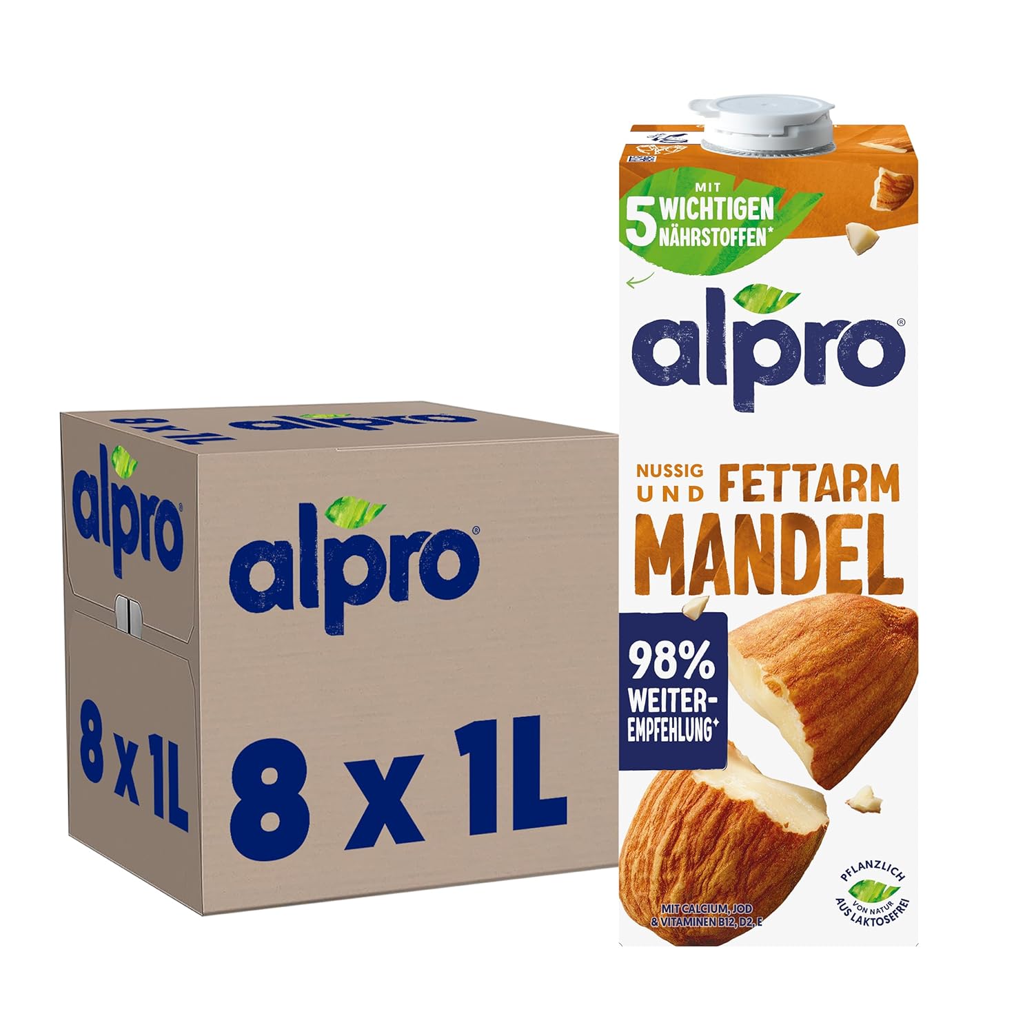Alpro Mandeldrink Sin Azúcar - Fuente De Calcio Y Vitaminas